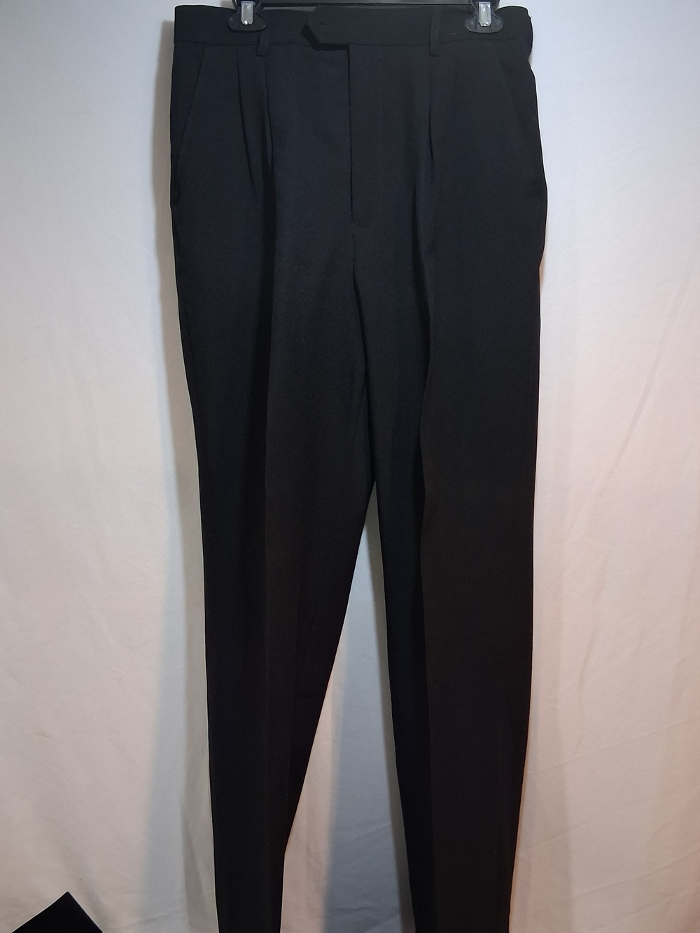 Classic Black Men's Dress Pants - Tailored Pleat Front